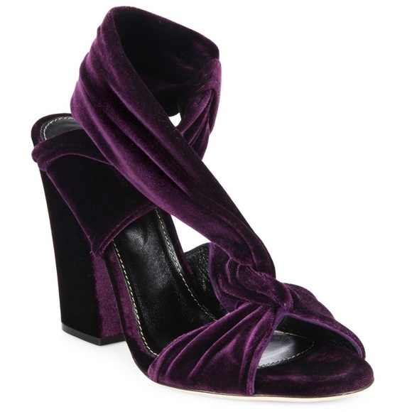 Sergio Rossi Velvet Sandal Heels 36.5 - Picture 1 of 11